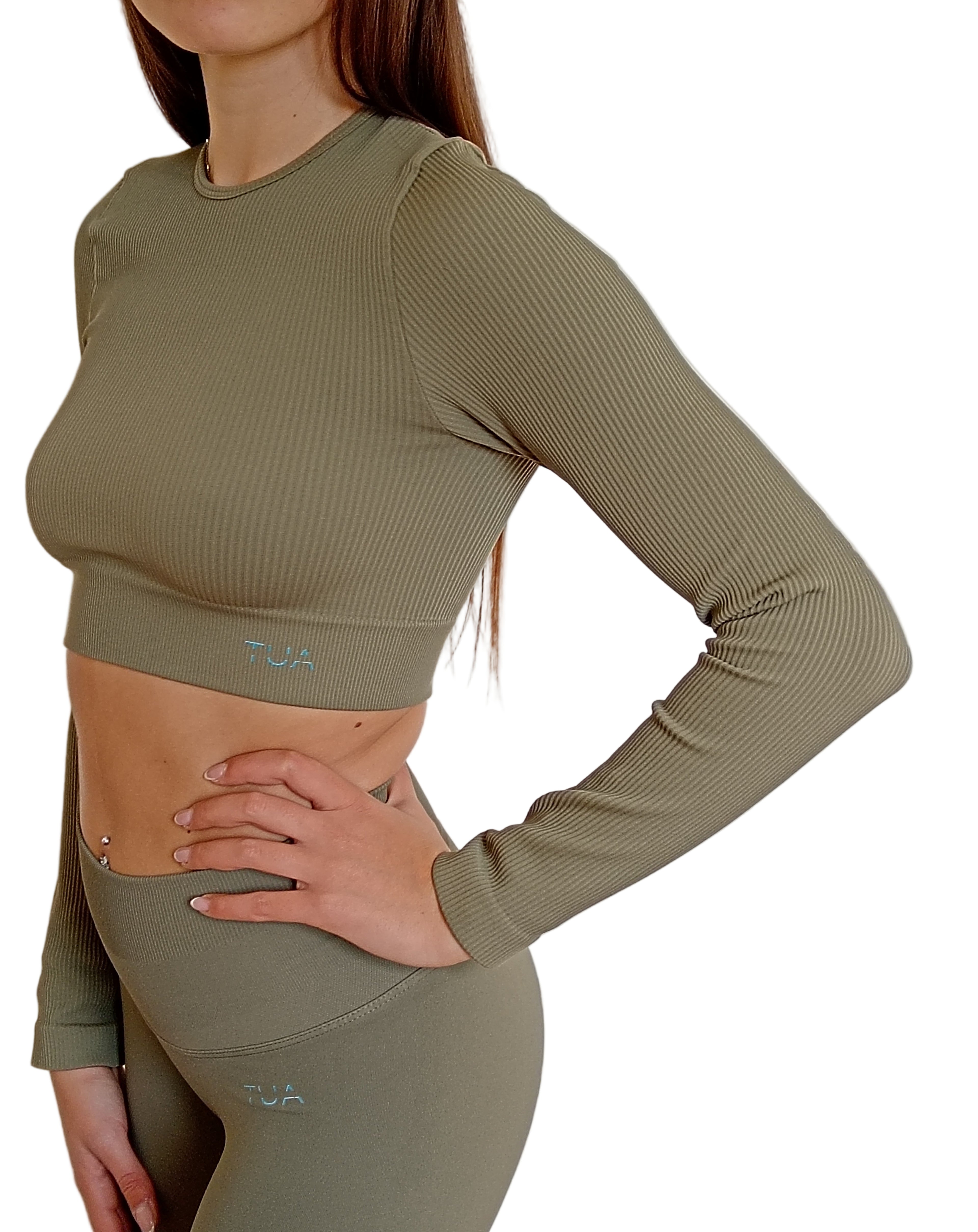 Milena | Top manica lunga VERDE IGUANA