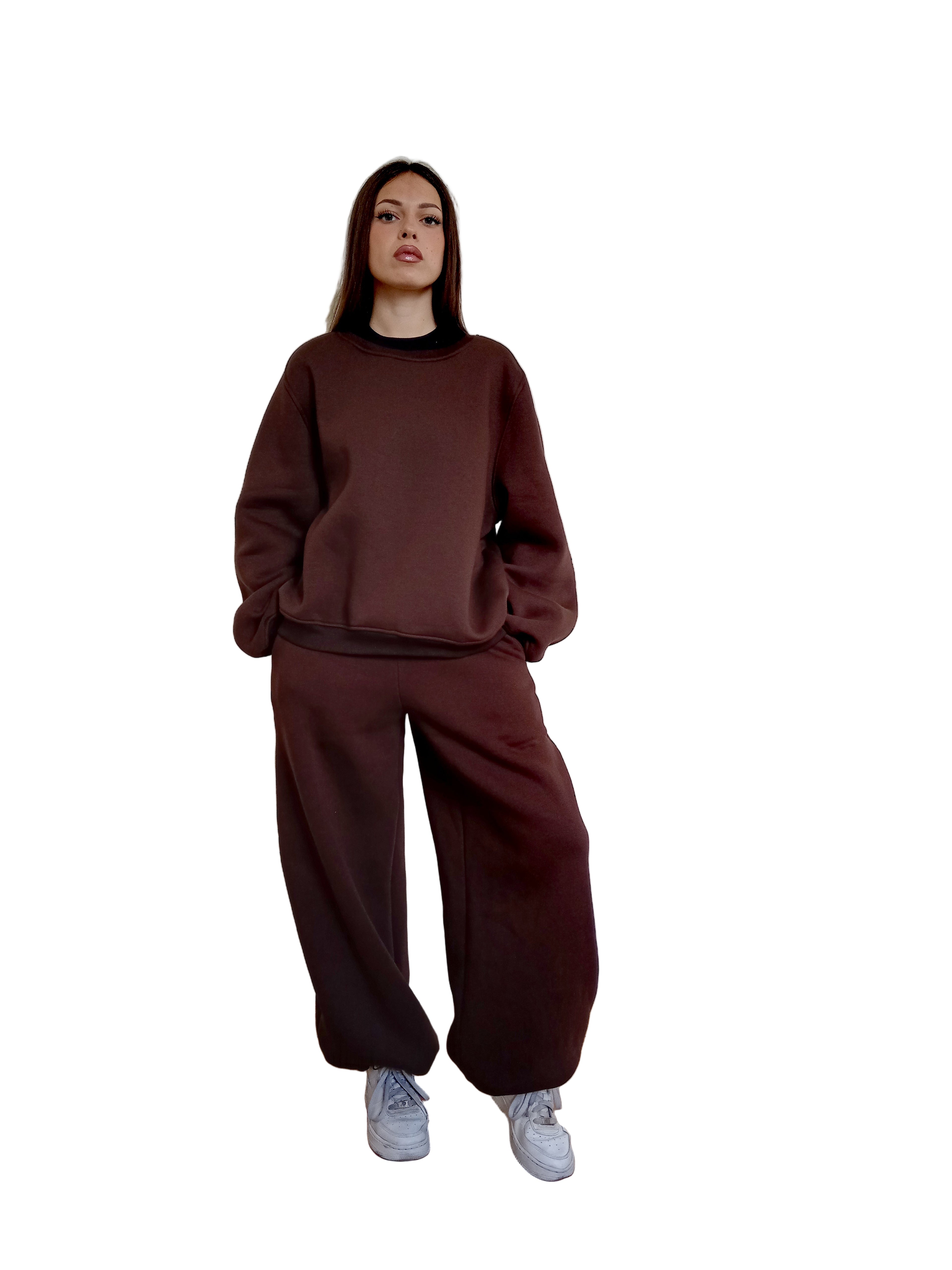 Emily | Felpa girocollo Lumina CIOCCOLATO