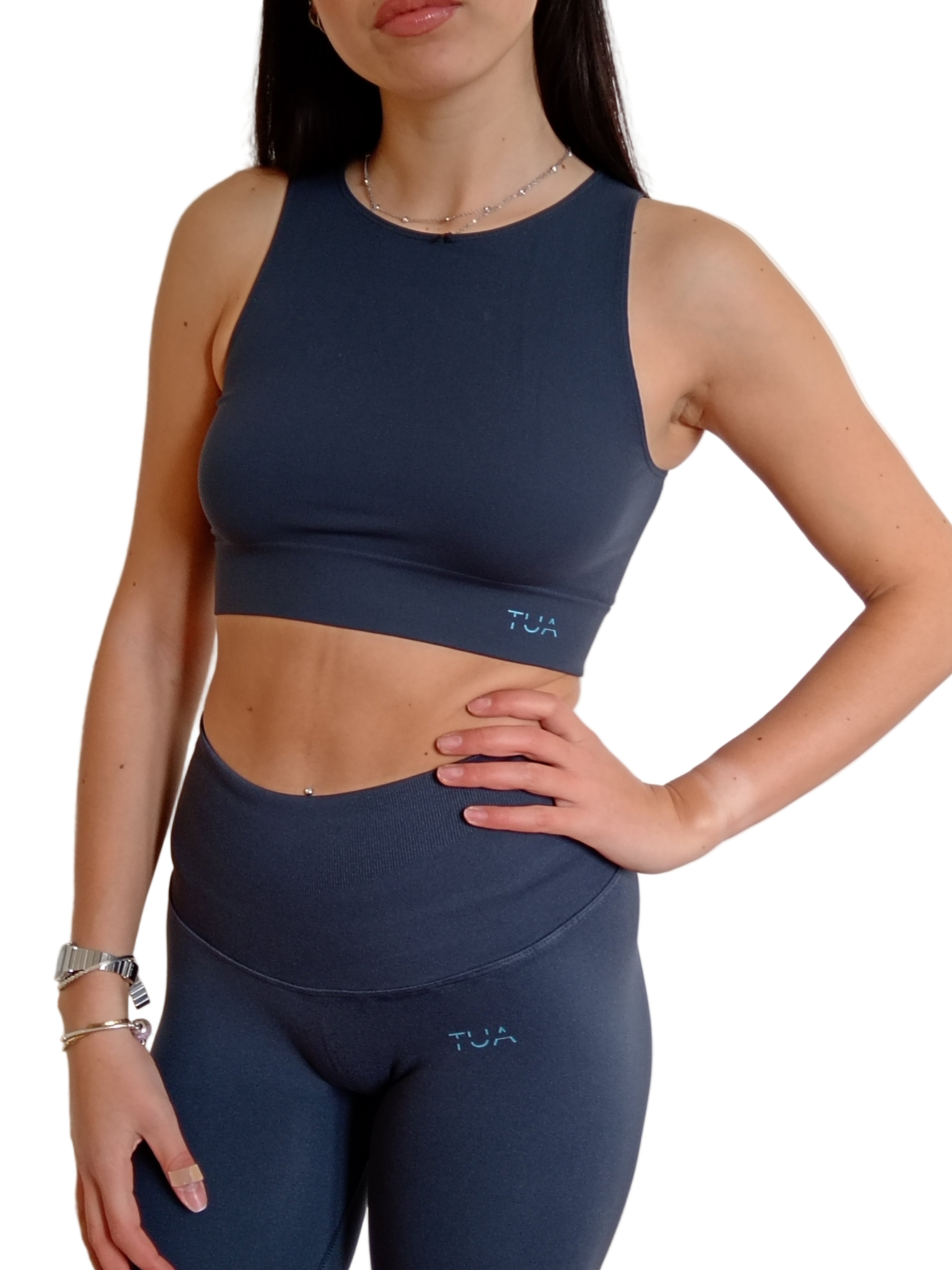 Elena | Top smanicato BLU OCEANO