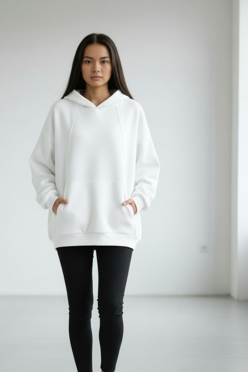 Felpa con cappuccio Lily - Bianco