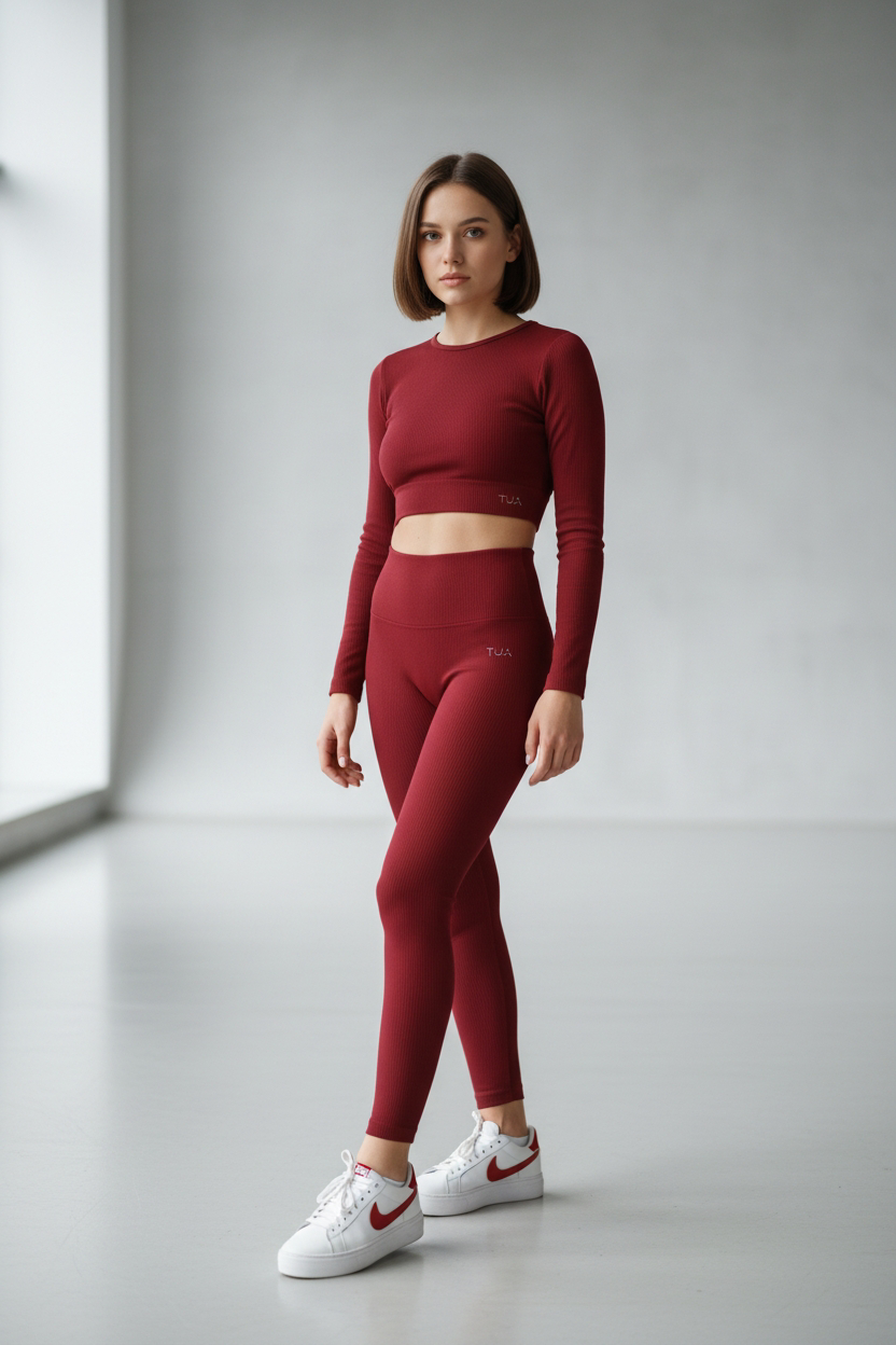 Leggings Ginevra push up - Rosso Rubino