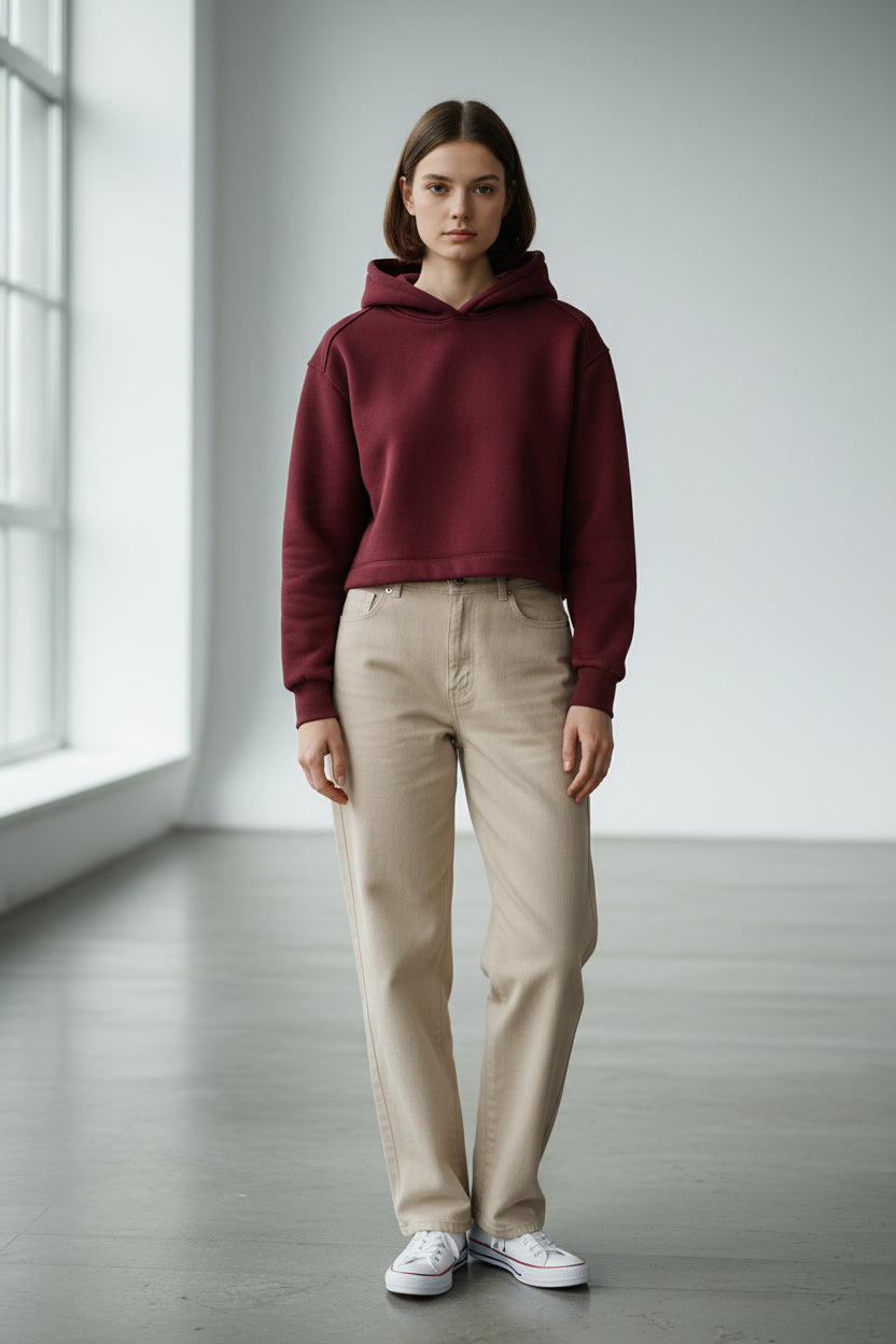 Felpa con cappuccio Mia - Vino