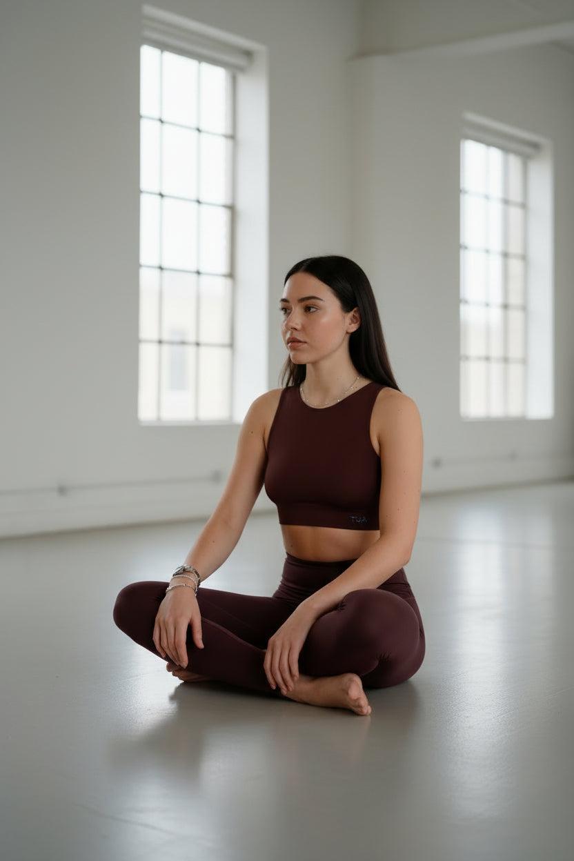 Top crop smanicato Elena - Cioccolato