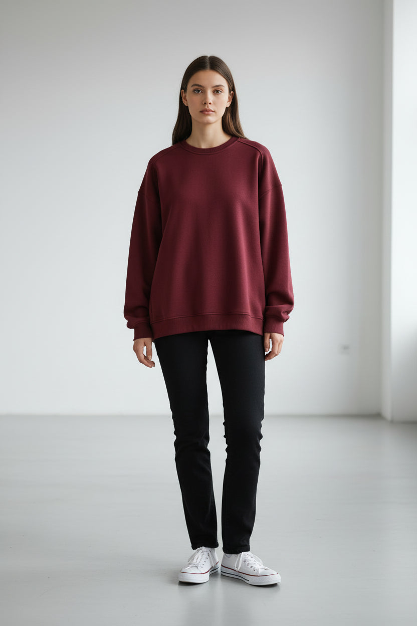 Felpa Girocollo Emily - Vino