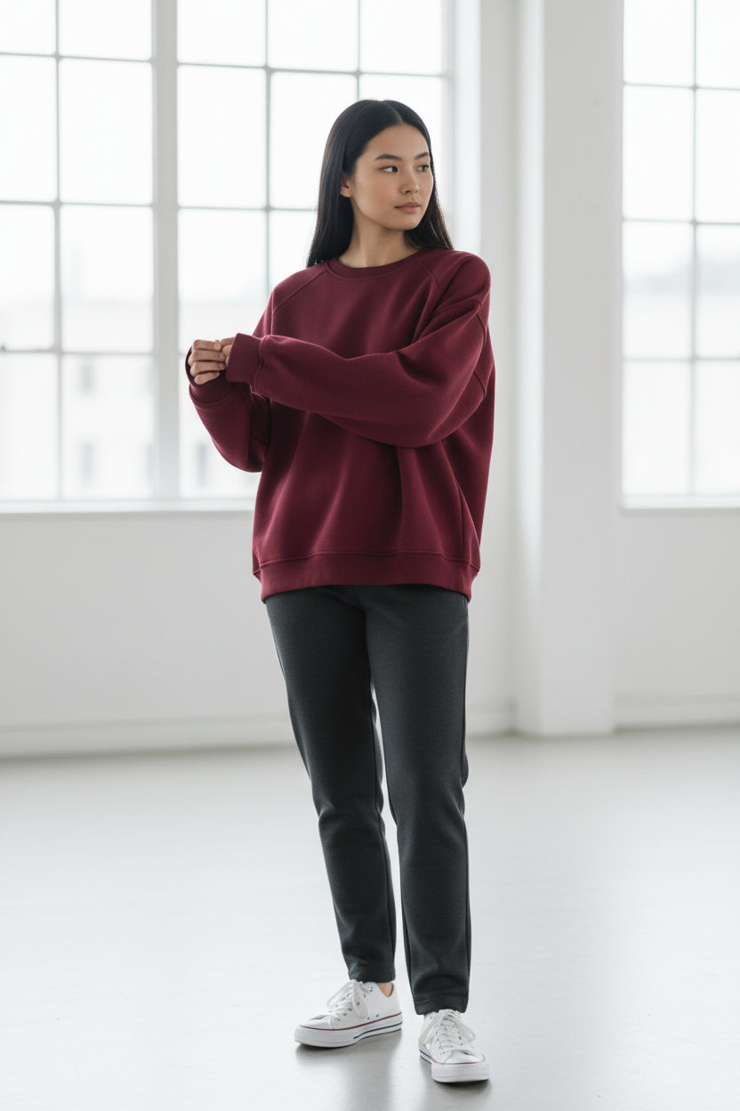 Felpa Girocollo Emily - Vino