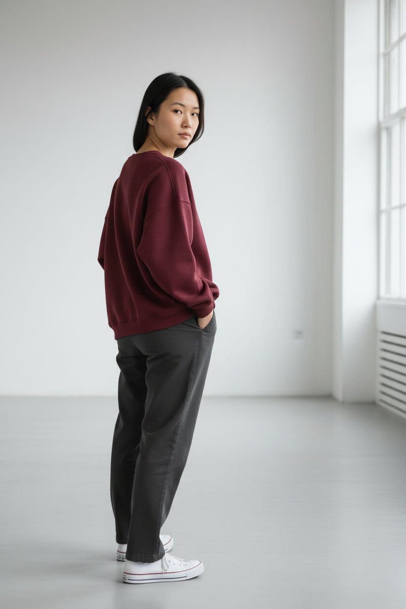 Felpa Girocollo Emily - Vino