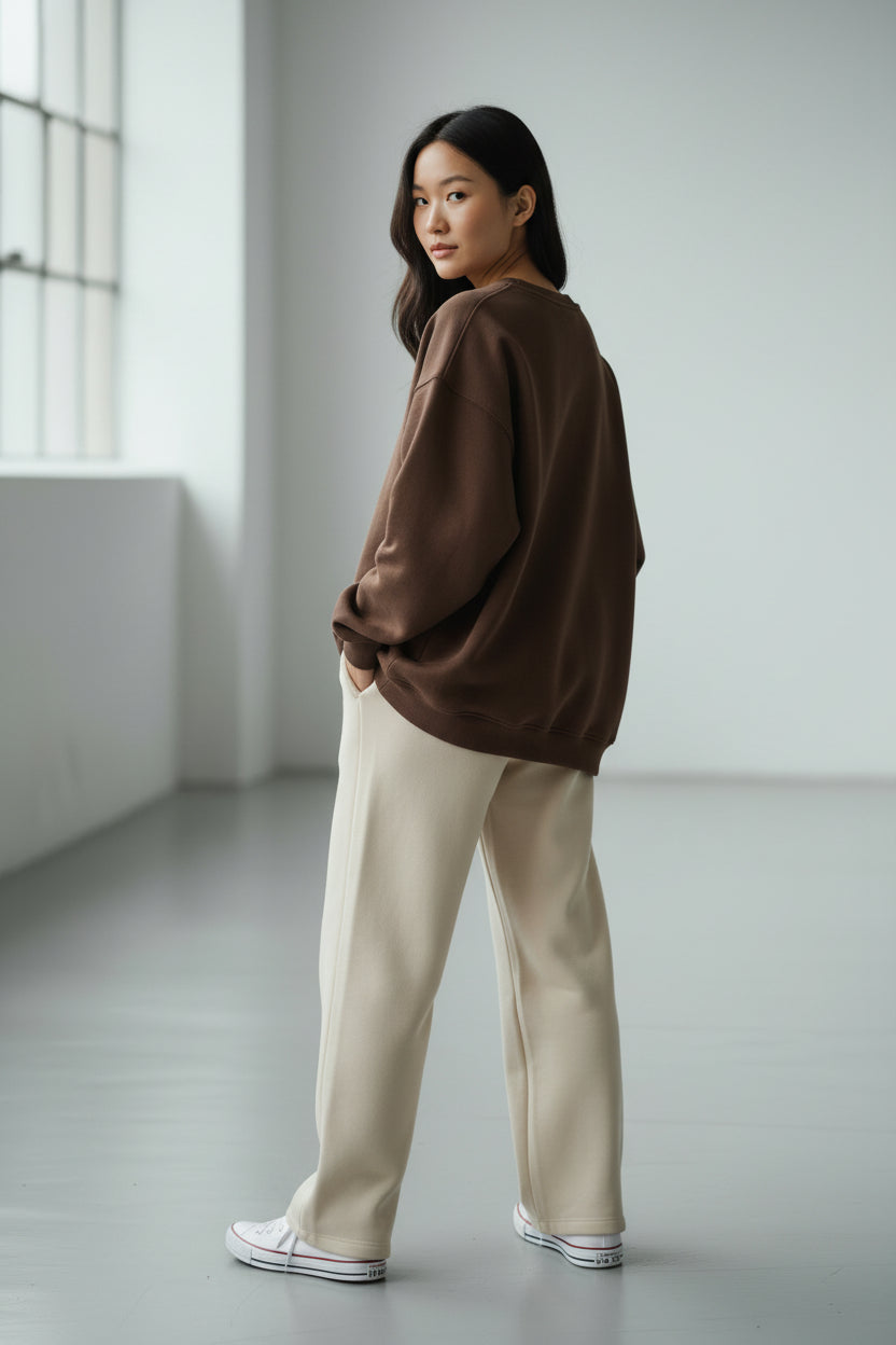 Felpa girocollo Emily - Cioccolato