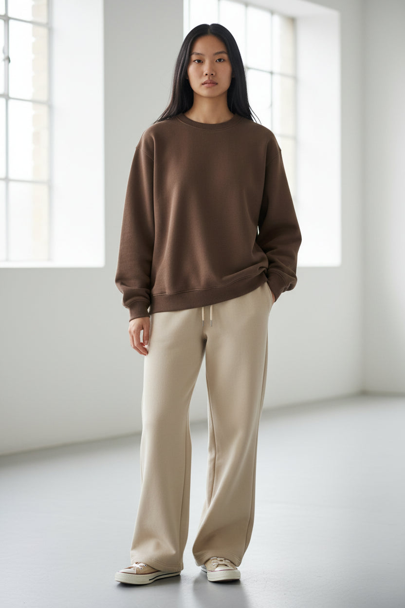 Felpa girocollo Emily - Cioccolato