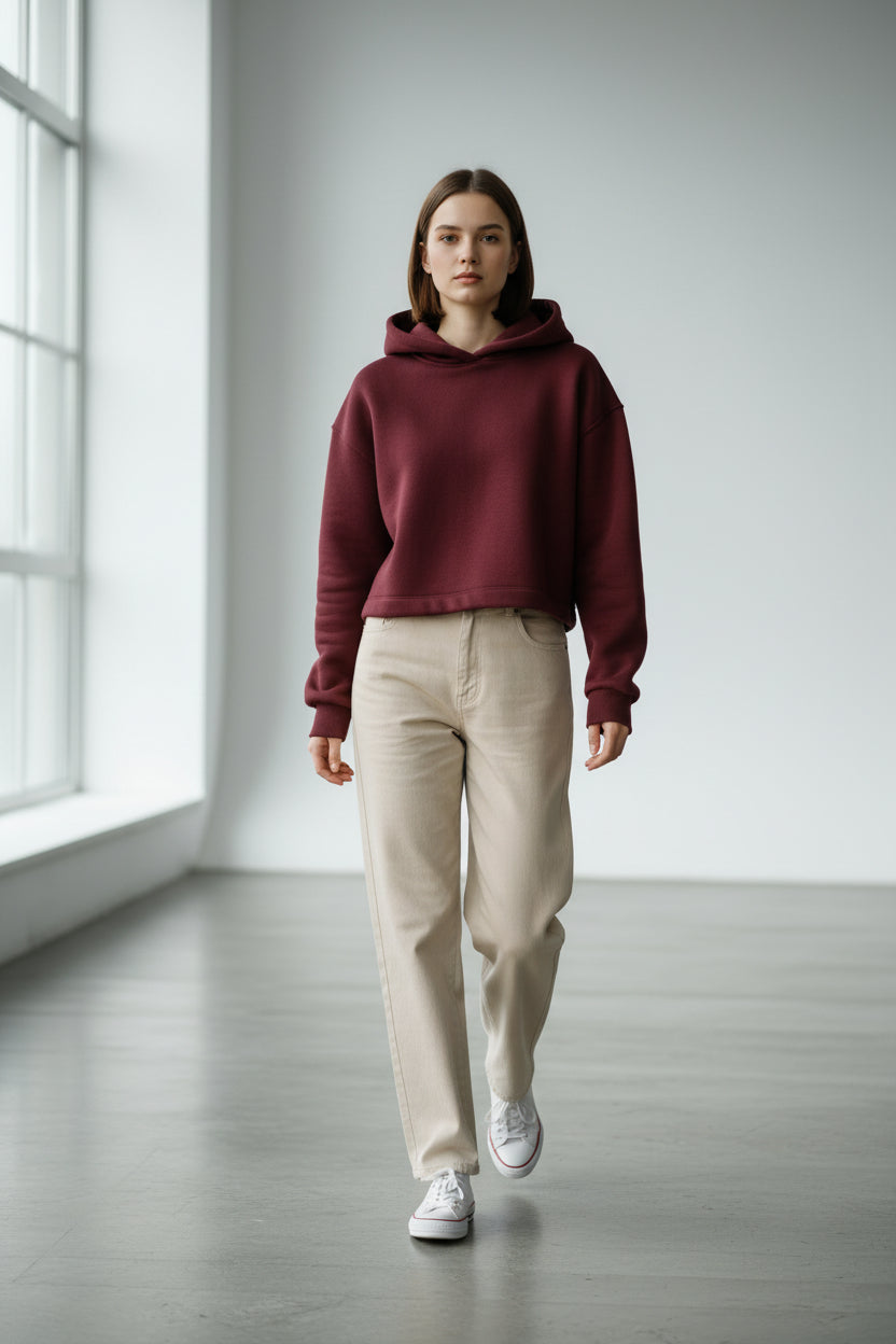 Felpa con cappuccio Mia - Vino