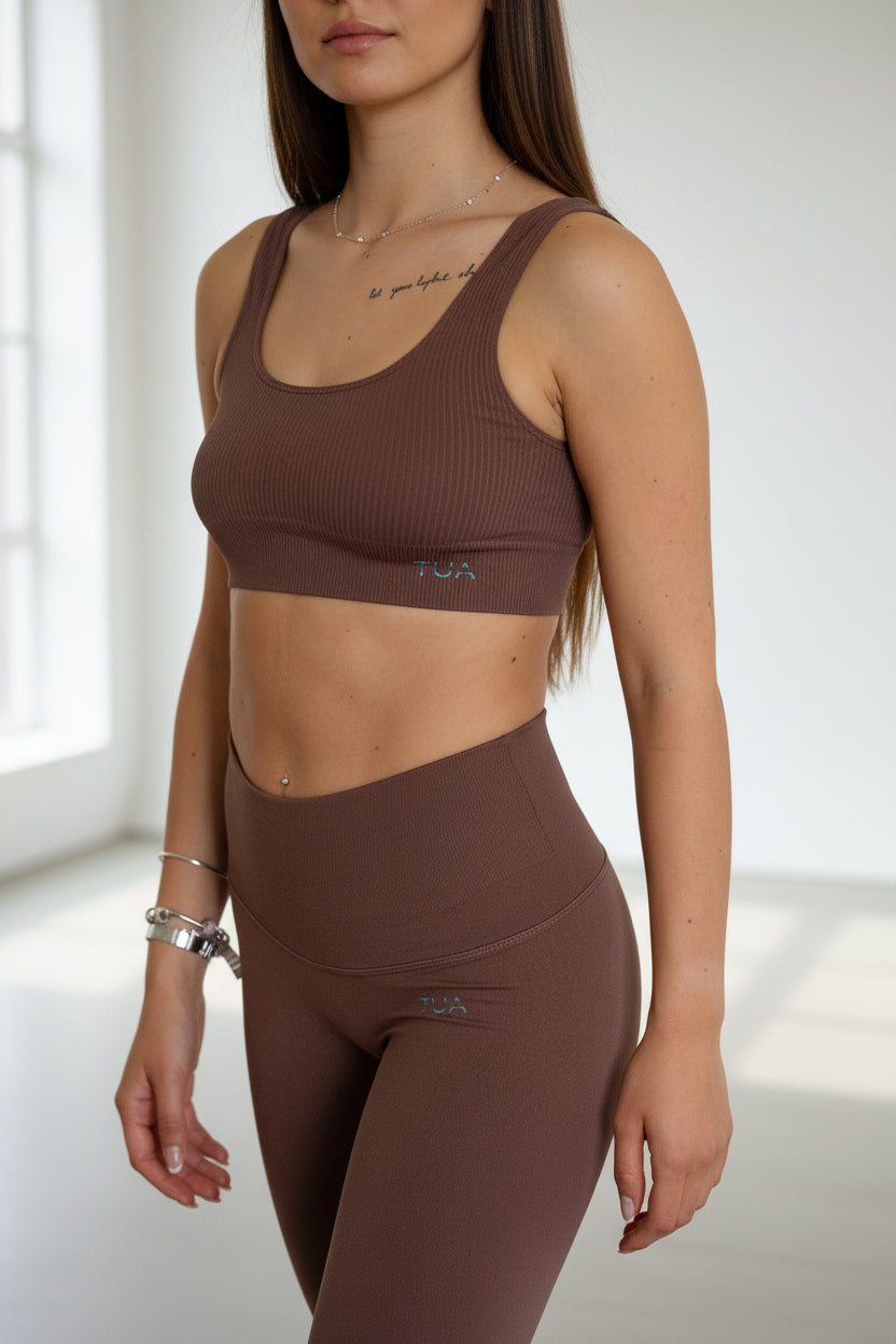 Top bra Gaia - Caffè