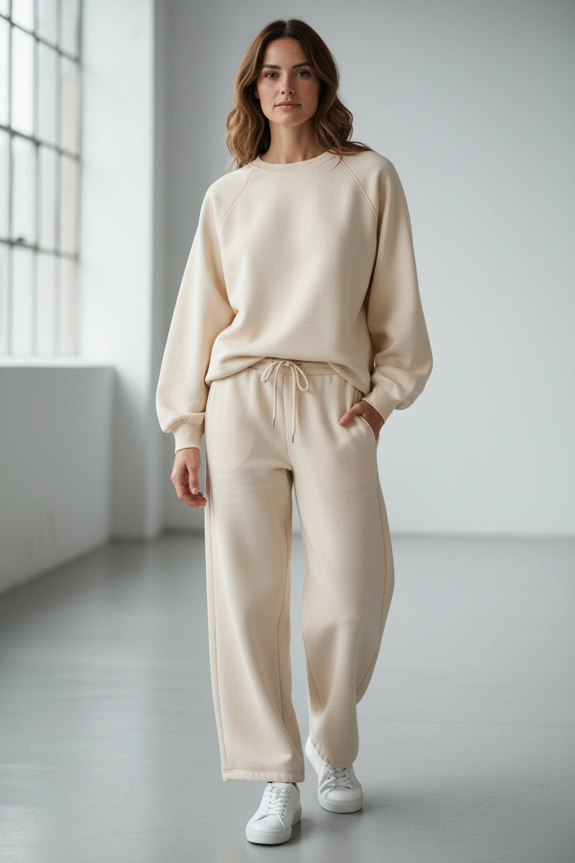 Felpa girocollo Emily - Panna