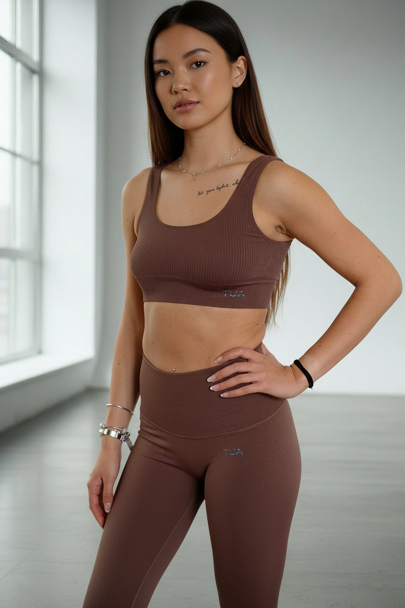 Top bra Gaia - Caffè