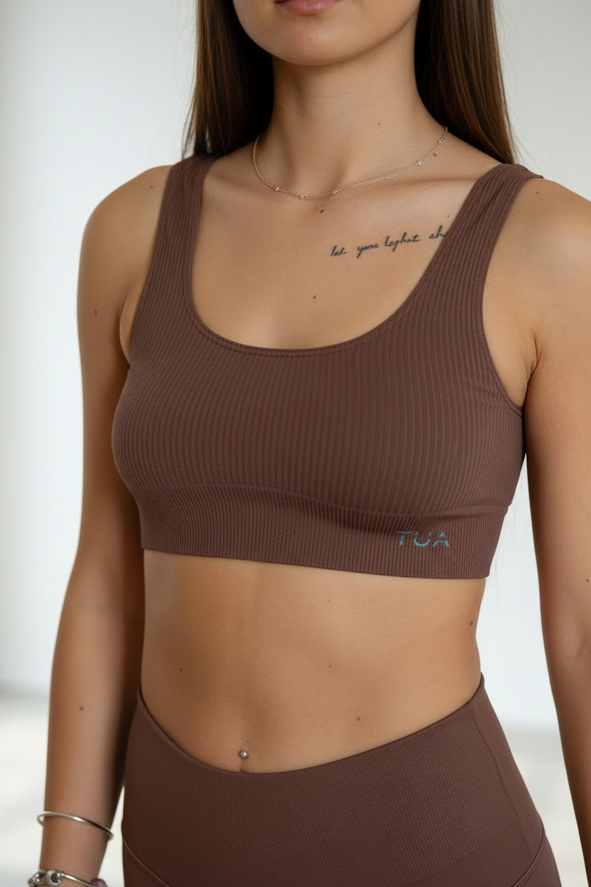 Top bra Gaia - Caffè