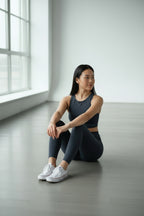 Top crop smanicato Elena - Blu Oceano