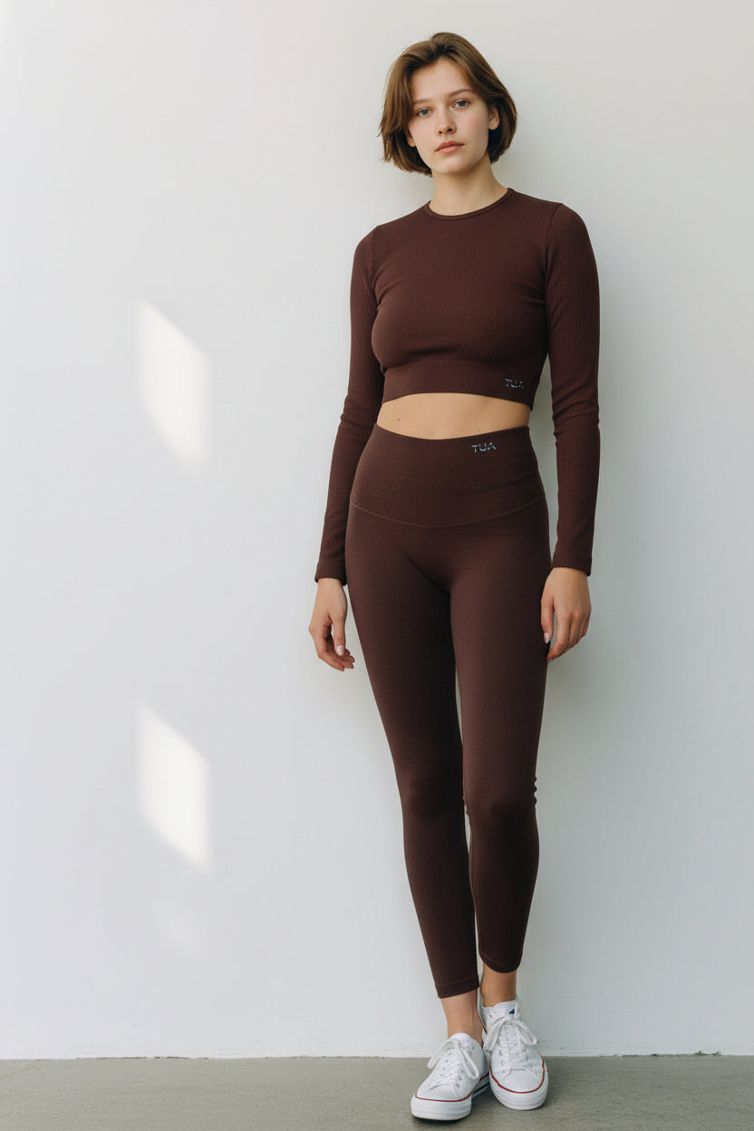 Top manica lunga Milena - Cioccolato