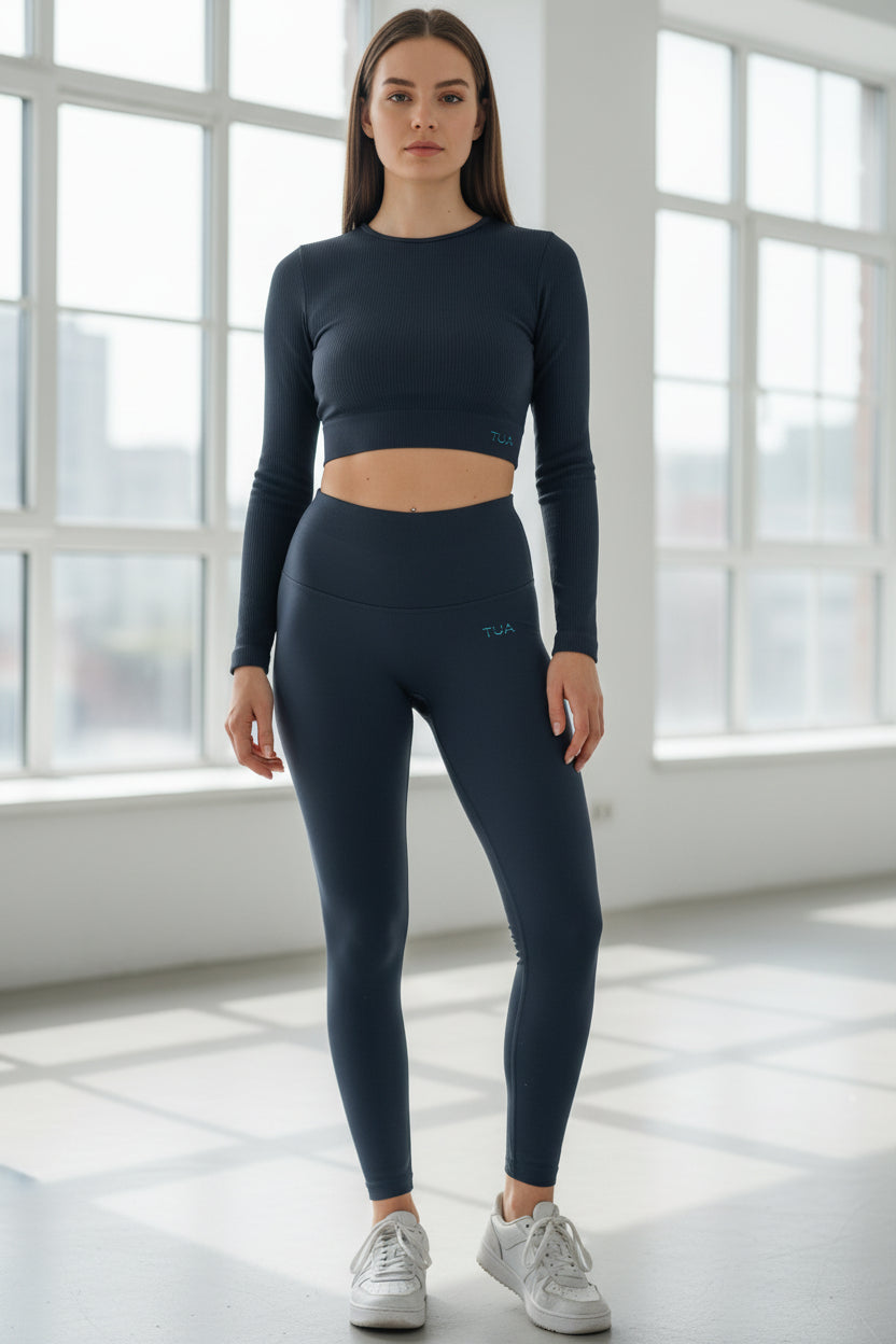 Top manica lunga Milena - Blu Oceano