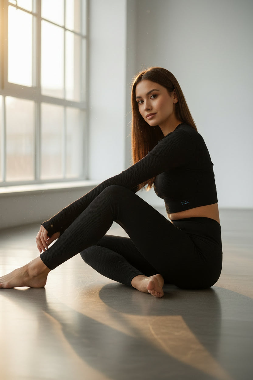 Top manica lunga Milena - Nero Vulcano